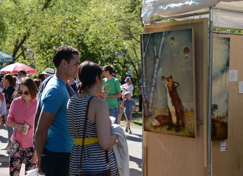 Paintings, sculpture, jewelry and many other art forms draw thousands of shoppers (and browers) to the Atlanta Dogwood Festival each year.
