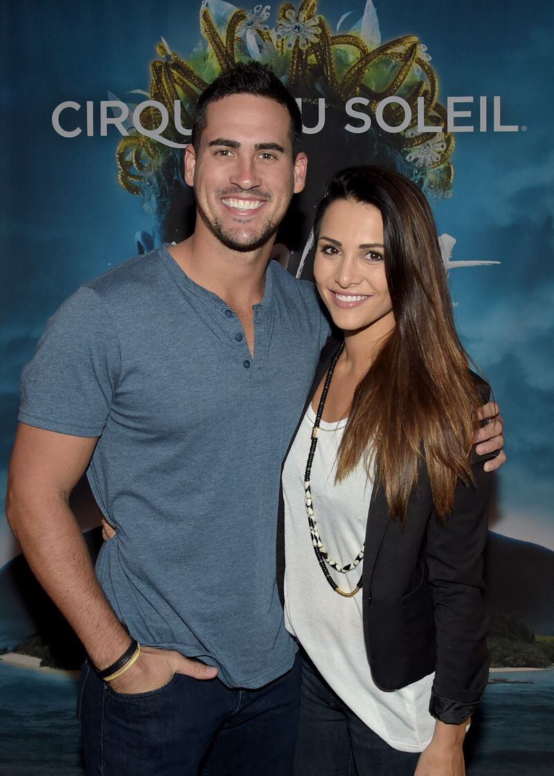 ATLANTA, GA - OCTOBER 03: ABC's "The Bachelorette" Andi Dorfman (right) and fiancee Josh Murray attend Amaluna opening night at the Big Top at Atlantic Station on October 3, 2014 in Atlanta, Georgia. (Photo by Rick Diamond/Getty Images for Cirque du Soleil)