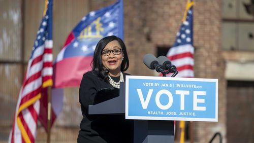 U.S. Rep. Nikema Williams plans to remain chairwoman of the Democratic Party of Georgia at least through 2022. (Alyssa Pointer / Alyssa.Pointer@ajc.com)