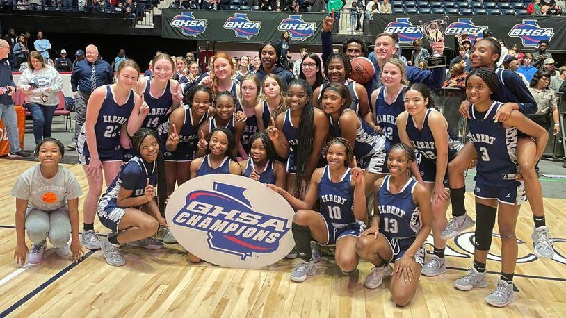 The Elbert County girls basketball team won its first state championship with a 52-44 victory over rival Rabun County in the Class 2A final on Thursday, March, 10, 2022, at the Macon Coliseum.