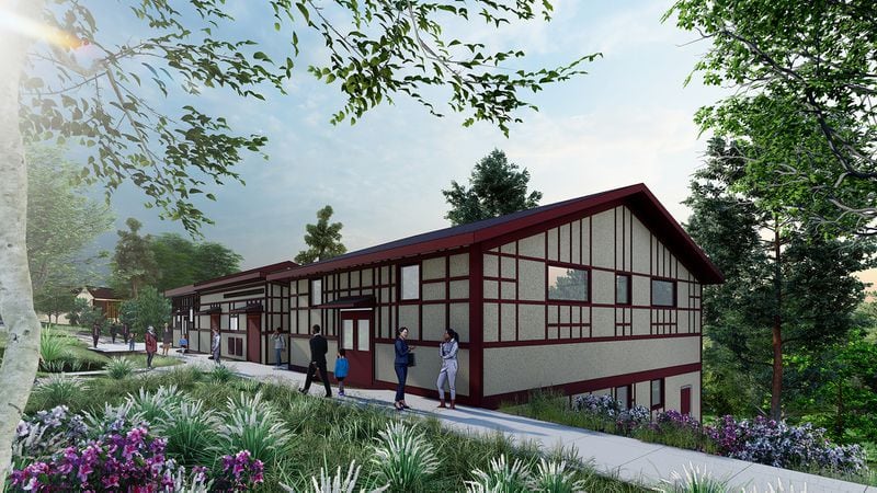 A rendering of the currently unnamed pottery building planned for the Callanwolde Fine Arts Center campus. The facility, at just under 2,300 square feet, will be home to Callanwolde pottery activities and should help alleviate a long waitlist. 
(Courtesy of Callanwolde Fine Arts Center)