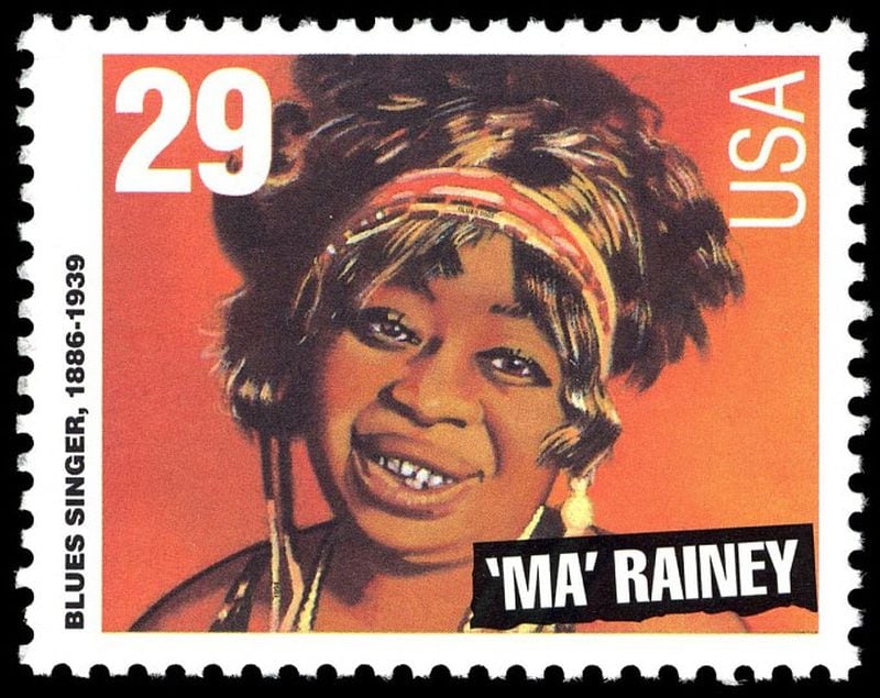 The 'Ma' Rainey stamp was issued September 17, 1994. (Smithsonian National Postal Museum)