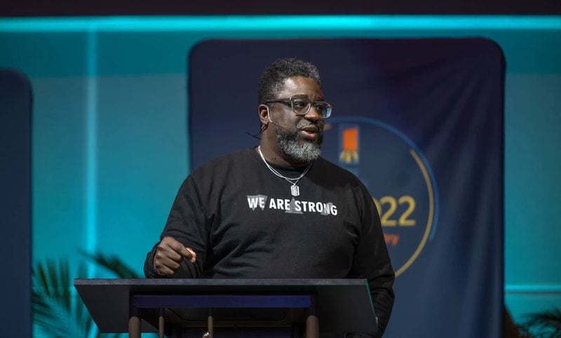 Lamar Hardwick, a minister, author and disability advocate, speaks at a disability ministry conference in Cleveland. Hardwick was diagnosed with autism at 36. He has spoken to faith communities about accessibility and full inclusion for people with disabilities. (Contributed)