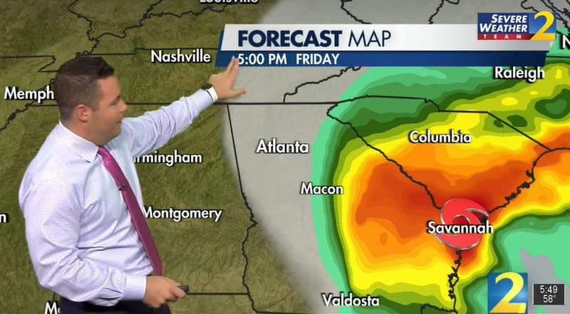 Ian could make a second landfall Friday near Savannah as a tropical storm, according to the latest storm track projections. It is expected to bring rain and strong winds into metro Atlanta by Friday night.