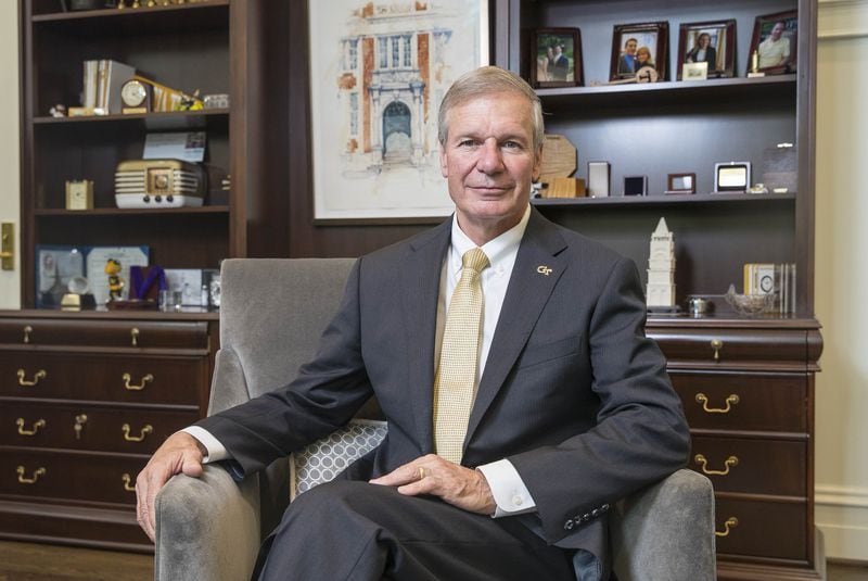 Georgia Institute of Technology President Bud Peterson poses for a portrait in his office on the Georgia Tech campus in Atlanta, Monday, August 20, 2018. (ALYSSA POINTER/ALYSSA.POINTER@AJC.COM)