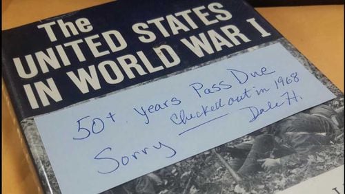 A Cobb County man returned a library book that was 50 years overdue to a Kentucky library.