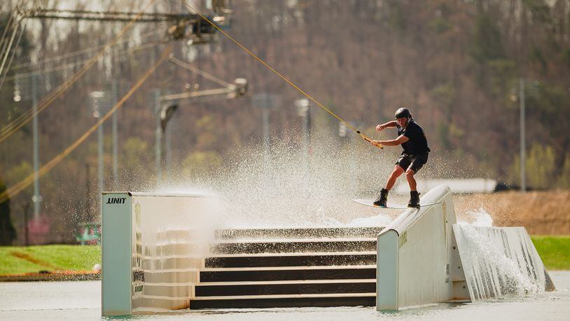 Wakeboarders, water skiers, kneeboarders and other water sportsmen can see some action without a boat at Terminus Wake Park in Cartersville. Contributed by Terminus Wake Park