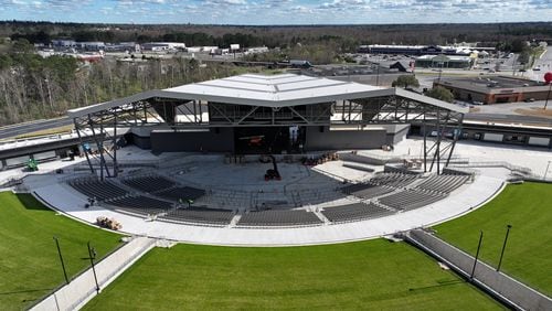 Macon's new Atrium Health Amphitheater, one of the largest amphitheaters in Georgia, is set to open Sunday on a tract adjacent to the Macon Mall. (Hyosub Shin / Hyosub.Shin@ajc.com)