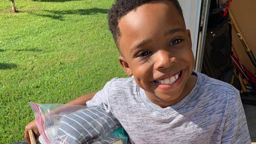Recently 8-year-old Myles Garrett donated 150 bags to Families First. HIs "Paste and Pajamas" project helped participants in the Chispa program that focuses on Early Childhood Care and Education for Latino children up to age 5.
