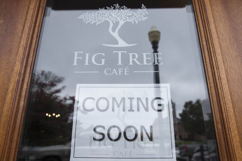 07/27/2018 — Jonesboro, Georgia — The exterior of Fig Tree Cafe located in downtown Jonesboro, Monday, July 30, 2018. The cafe, which is owned by First Baptist Church of Jonesboro, is part of a campaign to invite people to visit and explore the city. (ALYSSA POINTER/ALYSSA.POINTER@AJC.COM)