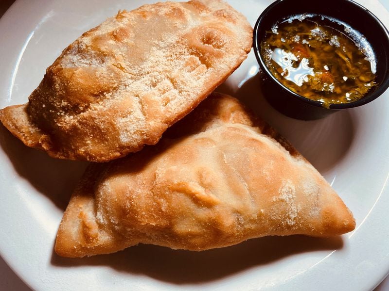 Wild mushroom and Kobe beef empanadas are available at Elsewhere Brewing. Bob Townsend for The Atlanta-Journal Constitution.
