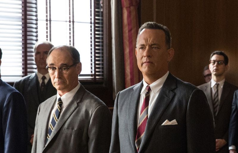 Mark Rylance, left, played superspy Rudolf Abel in the 2015 Steven Spielberg film "Bridge of Spies." Tom Hanks played the part of James B. Donovan, the real-life lawyer who negotiated the prisoner swap of Abel for Gary Powers. In 1964, Donovan wrote an account of the swap called "Strangers on a Bridge," which inspired the movie. (Jaap Buitendijk / Dreamworks)