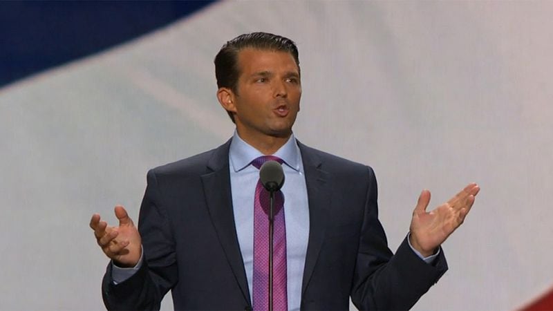 Donald J. Trump, Jr. speaks at the Republican National Convention on July 19, 2016.