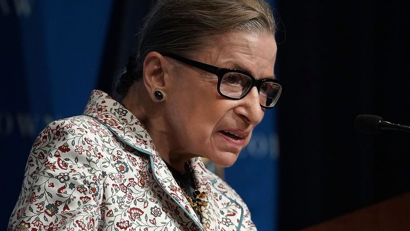U.S. Supreme Court Justice Ruth Bader Ginsburg participates in a lecture September 26, 2018 at Georgetown University Law Center in Washington, DC. Justice Ginsburg returned to the bench just weeks after breaking three ribs.