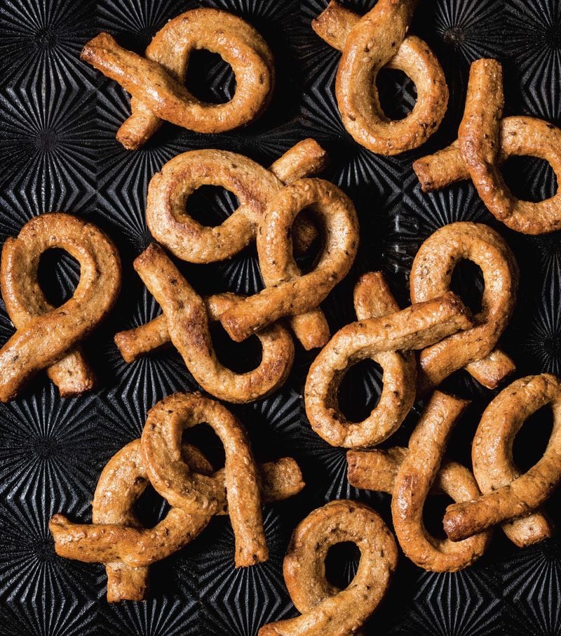 Taralli are Italy’s answer to hard pretzels. They’re boiled before baking, similar to the process for making bagels. Ed Anderson/Penguin Random House 