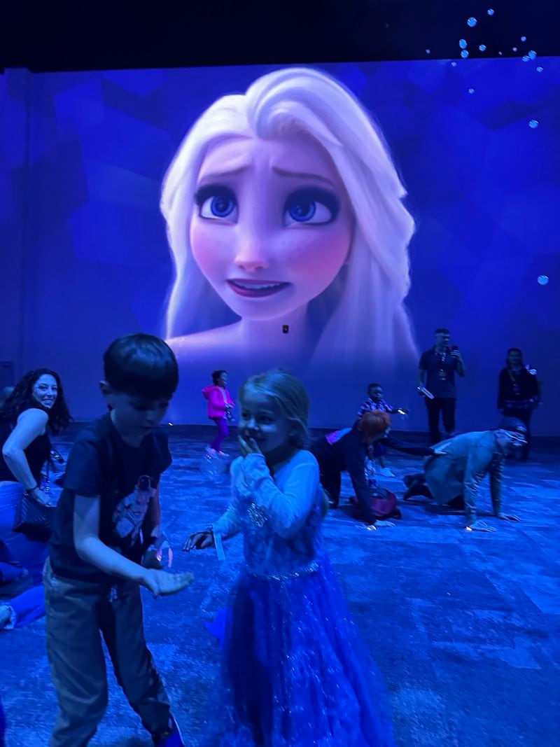 The Disney Immersive Experience at 159 Armour Drive, Atlanta includes moments with bubbles for the kids to pop. It opened on May 3 and will be there for at least three months. RODNEY HO/rho@ajc.com