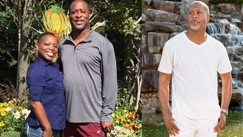 In the photo on the left, taken in September 2015 with his wife, LaTisha Barnes, Ronnie Bell weighed 200 pounds. In the photo on the right, taken in April, Bell weighed 172 pounds. (The photo on the left was contributed by Ronnie Bell. The photo on the right was contributed by Daniel Lee of Photography by Daniel Lee, www.photographybydaniellee.com.)