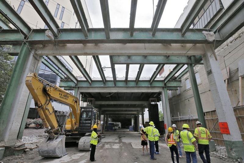 The Georgia Department of Transportation is using accelerated construction techniques to rebuild the Courtland Street Bridge through Georgia State University near the state Capitol. The bridge will be closed for six months. Bob Andres / bandres@ajc.com
