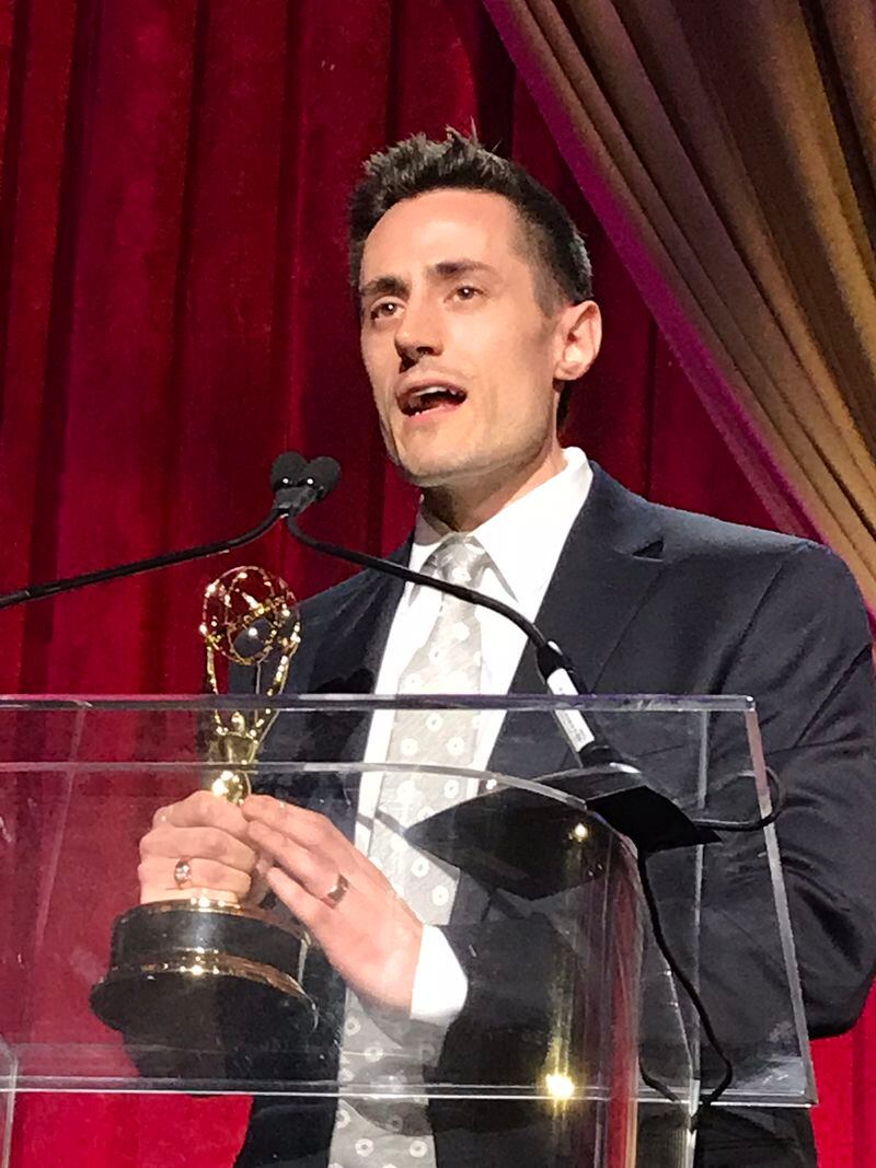 CBS46's Adam Harding won two individual Emmys: On-Camera Reporter Live and On-Camera Reporter General Assignment.
