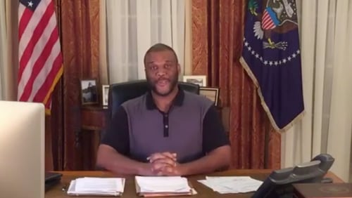 Tyler Perry addressed his fellow Americans from the "Oval Office" recently. It's the set of his new TLC series "Too Close to Home."