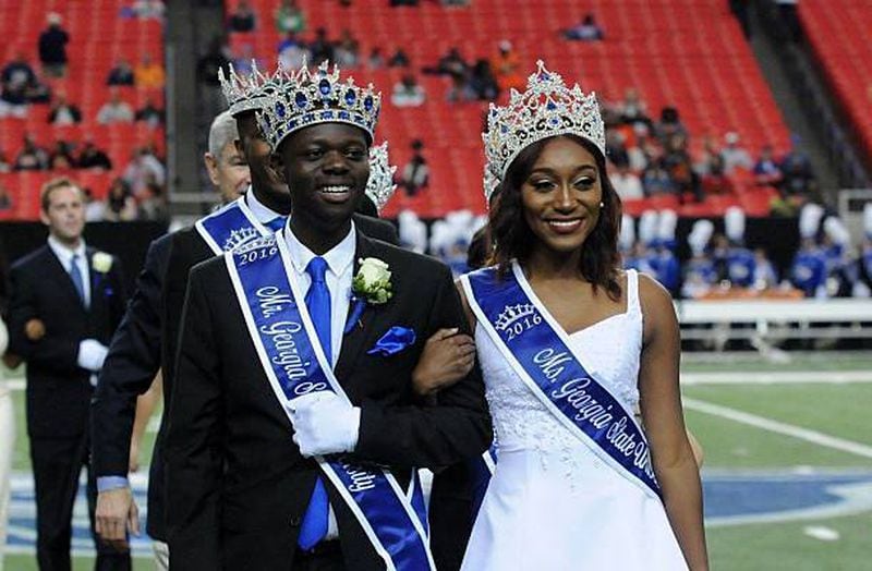 Last year's Georgia State University homecoming court winners smile for the camera.