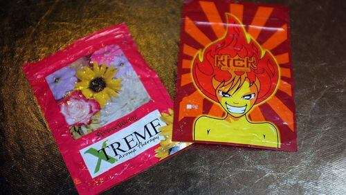 Packets of K2 or "spice", a synthetic marijuana drug, are seen in East Harlem on August 5, 2015 in New York City. New York, along with other cities, is experiencing a deadly epidemic of synthetic marijuana usage including varieties known as K2 or "Spice" which can cause extreme reactions in some users.