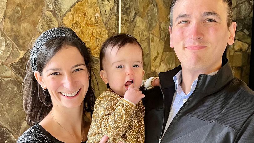 Rachael Klein Miller, husband Max Miller and their daughter Zohara. Rachael Klein Miller hopes a COVID-19 vaccine is soon authorized for younger children. (Contributed)