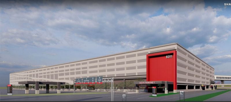 This rendering shows the planned South parking deck to be built on the site of the South economy lot at Hartsfield-Jackson International Airport. Source: Hartsfield-Jackson