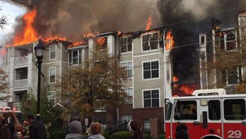 Fire broke out Saturday at apartments on LIndbergh Drive. (Credit: Channel 2 Action News)