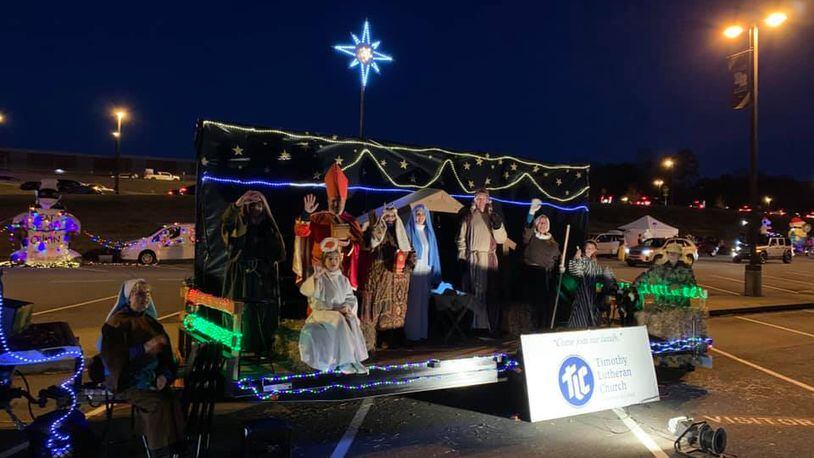 The Christmas Jubilee and Parade of Lights will begin at 5:30 p.m. Dec. 3 in Woodstock. Among last year's floats was one shown here about the Nativity from Timothy Lutheran Church. (Courtesy of Woodstock)