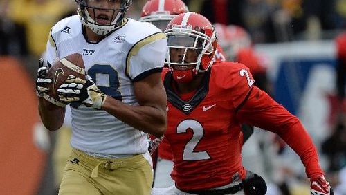 Former Georgia Tech wide receiver Darren Waller ran the 40-yard dash in 4.46 seconds at the NFL draft combine Saturday. (AJC file photo by Johnny Crawford)