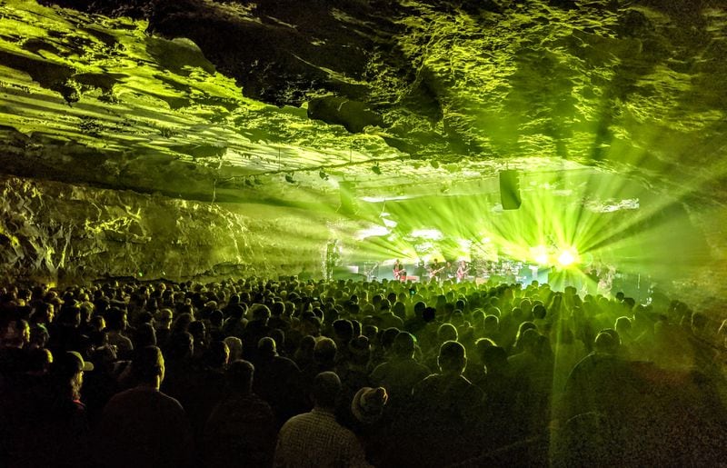 Inside The Caverns subterranean music venue, guests revel in the prehistoric natural acoustics and otherworldly beauty.