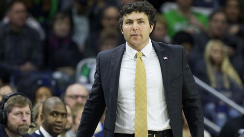 Georgia Tech head coach Josh Pastner looks on during the first half of a game against Notre Dame last month in South Bend, Ind.