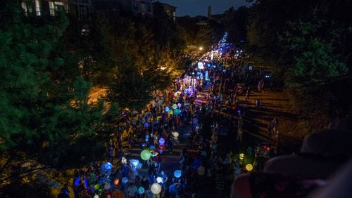 Crowds line the parade route on Saturday, September 22, 2018. Thousands of people usually take part each year in the Atlanta Beltline Lantern Parade. (Photo: STEVE SCHAEFER / SPECIAL TO THE AJC)