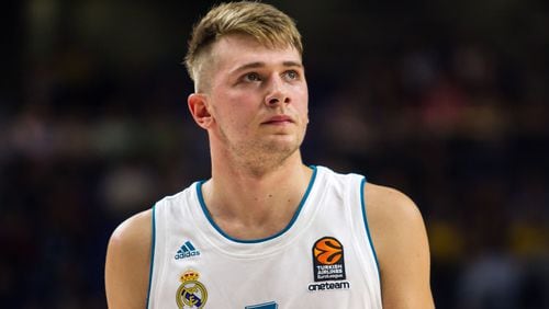 Luka Doncic during Real Madrid's victory in a Turkish Airlines EuroLeague regular season game.