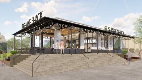 Rendering of the forthcoming Shake Shack location in West Midtown.