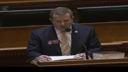 State Rep. Bert Reeves, R-Marietta, speaking on the House floor about HB 116.