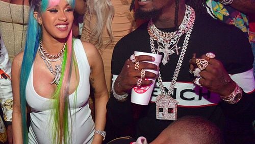 ATLANTA, GA - JUNE 07:  Cardi B and Offset of The Group Migos attend a Birthday Celebration for Pierre 'Pee' Thomas at Gold Room on June 7, 2018 in Atlanta, Georgia.  (Photo by Prince Williams/WireImage)