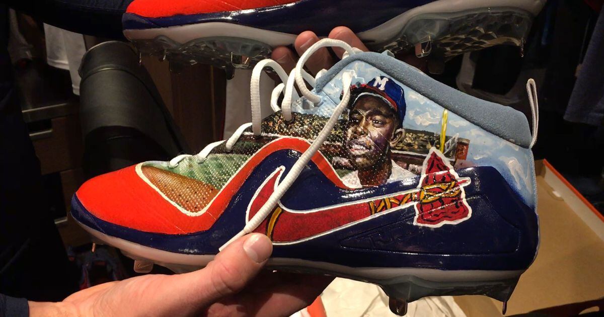 Custom Hand Painted Atlanta Braves Nike Cortez Shoes with the