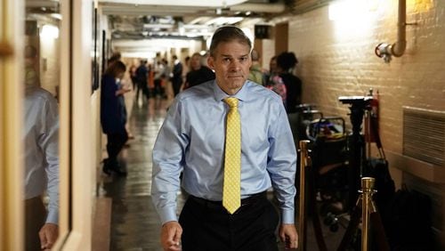 U.S. Rep. Jim Jordan (R-OH) arrives for a Republican conference meeting June 7, 2018 on Capitol Hill in Washington, DC.