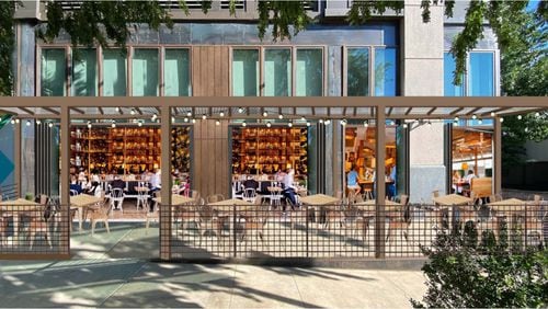A rendering of the Yeppa and Co. patio.
