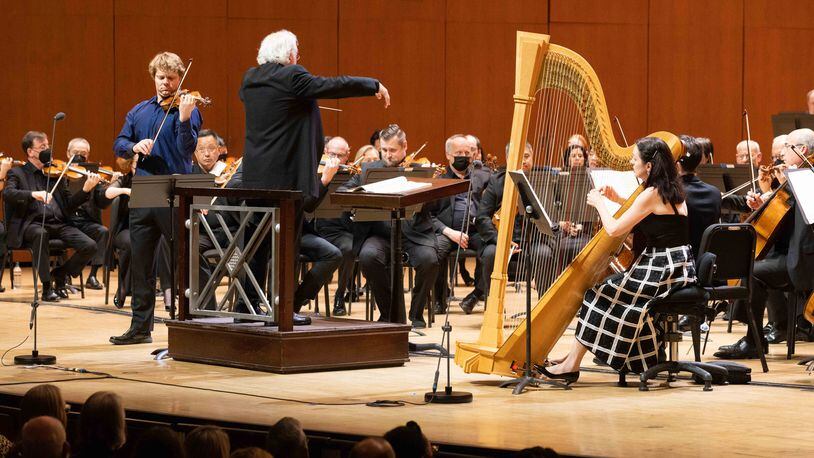 ASO Concertmaster David Coucheron and harpist Elisabeth Remy Johnson were the star attractions in the Bruch's "Scottish Fantasy," a violin concerto with a prominent part for solo harp.