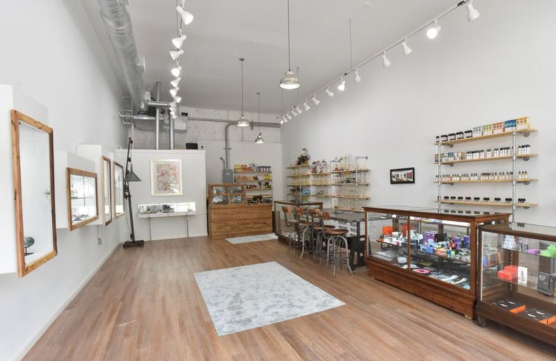Interior of East Atlanta Smoke and Vape’s new second location on Moreland Avenue. A grand opening event is set for April 20, 2019, from 11 a.m. until 5 p.m. in celebration of Weed Day, also known as “420” because of the date on which the worldwide celebration occurs annually. HYOSUB SHIN / HSHIN@AJC.COM