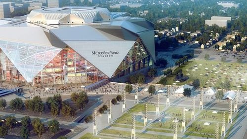 Mercedes-Benz Stadium is slated to open next year. (Rendering/Atlanta Falcons)