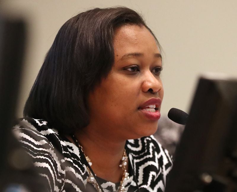 City of South Fulton Councilwoman Helen Zenobia Willis leads a Town Hall Discussion on a ordinance to hold parents more accountable for their children’s actions at the South Fulton County Government Annex Building. Curtis Compton/ccompton@ajc.com AJC FILE PHOTO