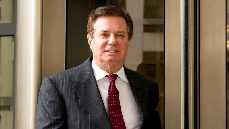 FILE - In this April 4, 2018 file photo, Paul Manafort, President Donald Trump's former campaign chairman, leaves the federal courthouse in Washington. New York state charges unveiled Wednesday, March 13, 2019, against Manafort have thrust the state into the spotlight as a potential backstop if President Donald Trump pardons his former campaign chairman on federal crimes.  
