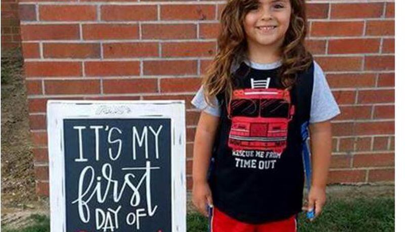 This little boy could not start school in Texas because his long hair violated dress code. (AJC File.)