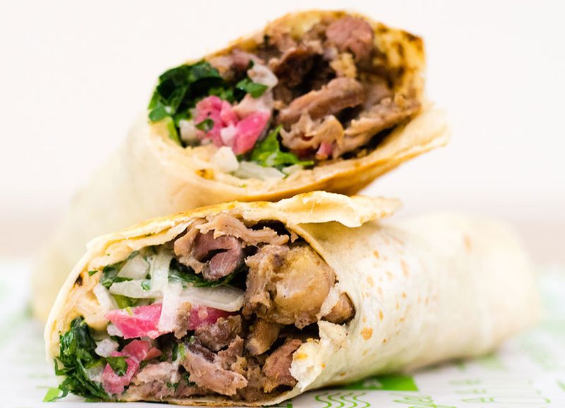 A beef kabob wrap made the "Shami Way". CONTRIBUTED BY HENRI HOLLIS