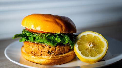 Easy Salmon Burger. CONTRIBUTED BY HENRI HOLLIS