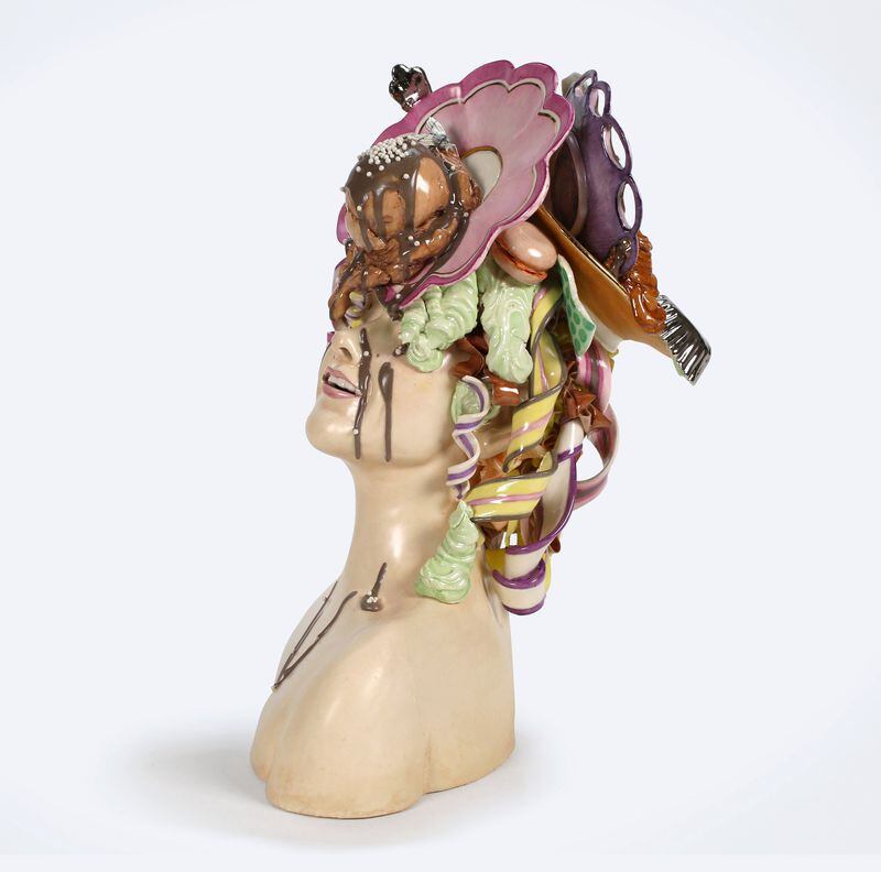 Jessica Stoller’s sculpture “Untitled (Slip)” is featured in the Zuckerman Museum of Art exhibition “Gut Feelings.” CONTRIBUTED BY THE ARTIST AND P.P.O.W. GALLERY, NEW YORK CITY